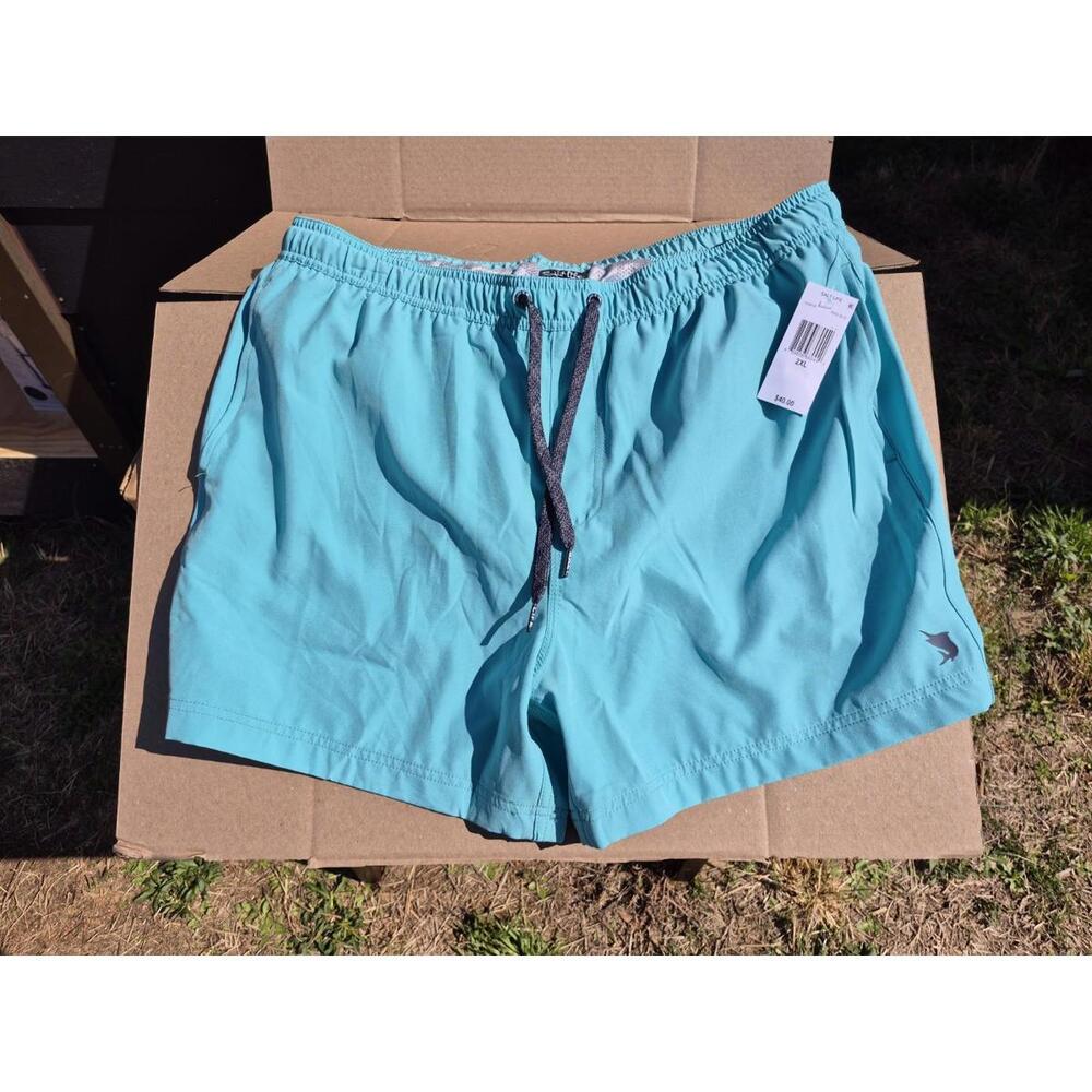 Salt Life 2XL Aqua Mens Swimsuit Bathingsuit New W Pockets